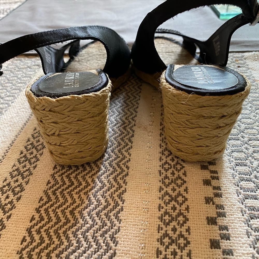 Ralph Lauren Black Wedge Sandals View 4